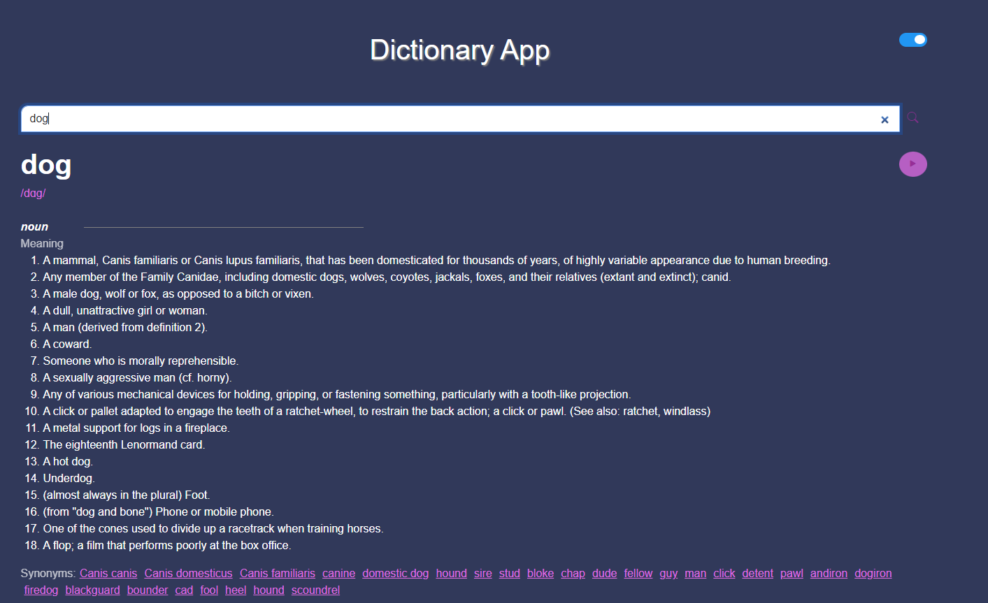 Dictionary image